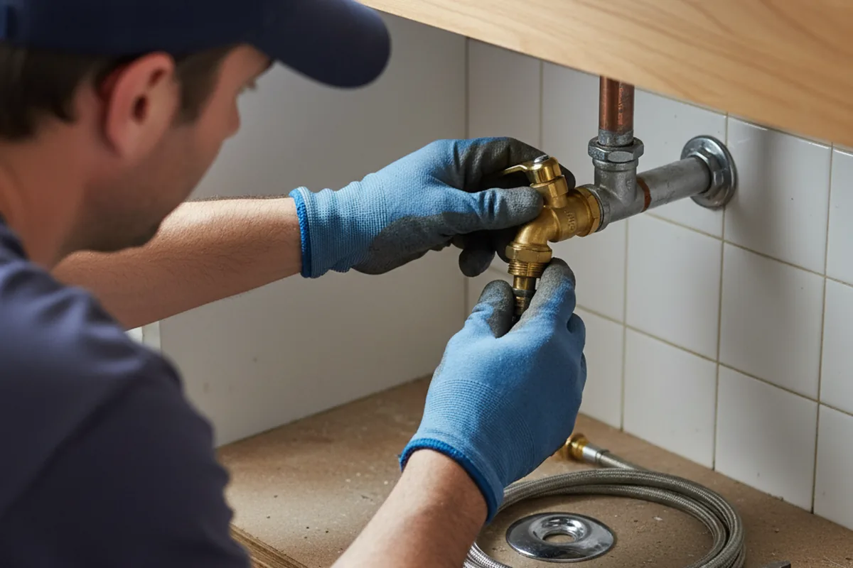 Shutoff valve and fitting work during Faucet and Fixture Repair in Jamestown